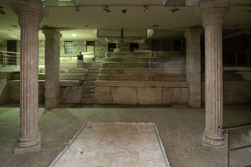 The Ancient Stadium of Philippopolis, excavated under existing buildings