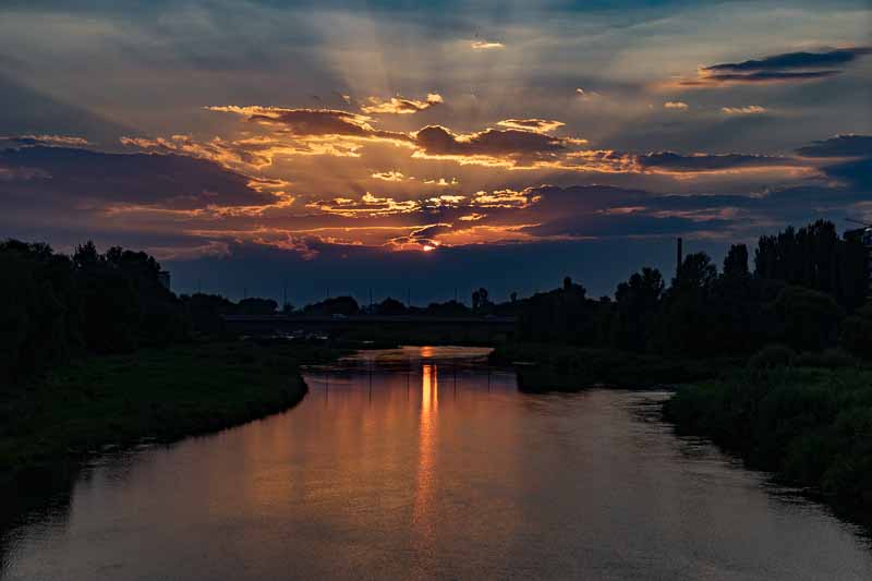 Sunset over the Maritsa River