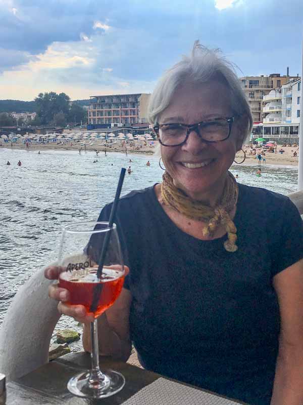 Cindy with an Aperol Spritzer
