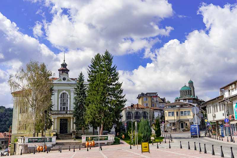 Street scene with the Sveta Bogorodica Church beyond