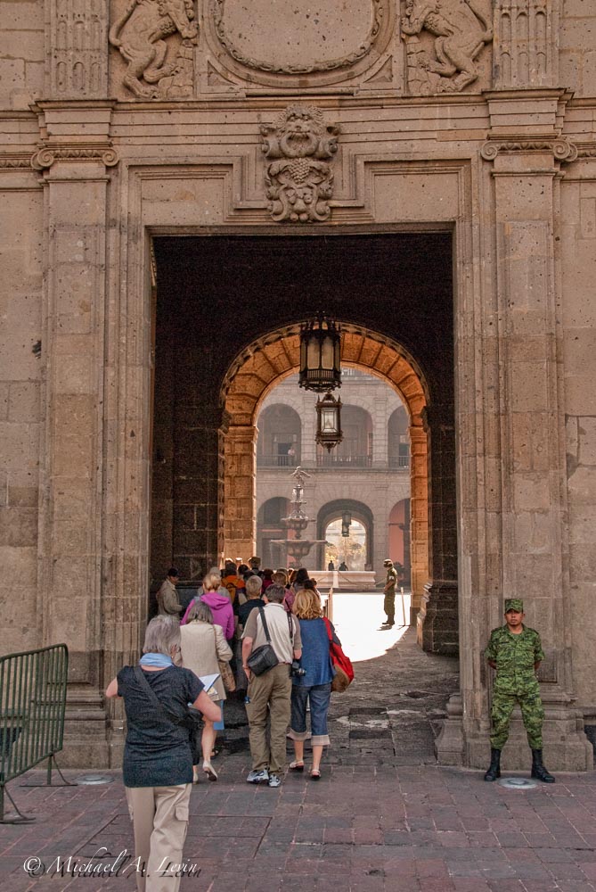 Entering the Palacio Nacional
