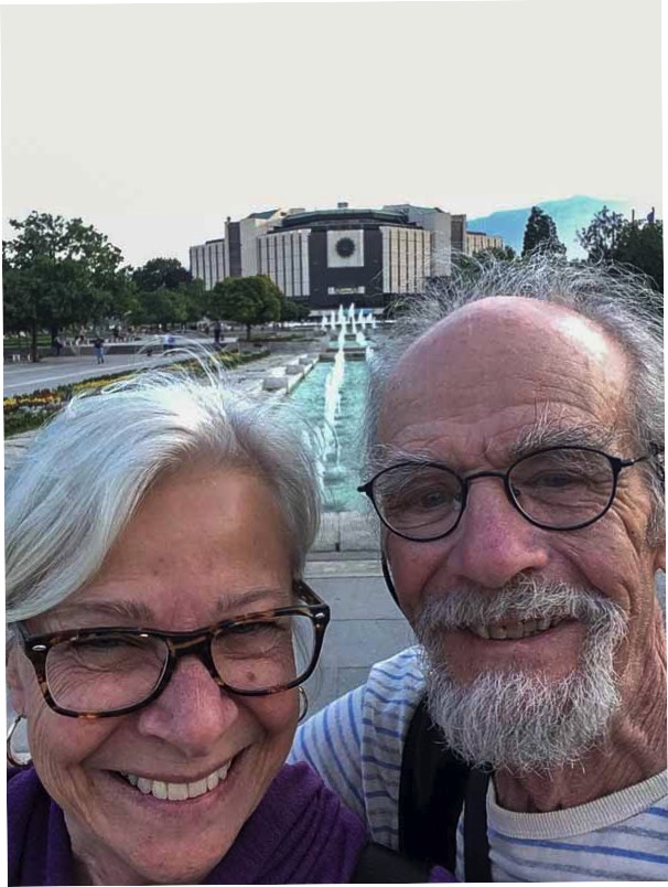 Cindy & Michael at the National Palace of Culture in Bulgaria Square Park