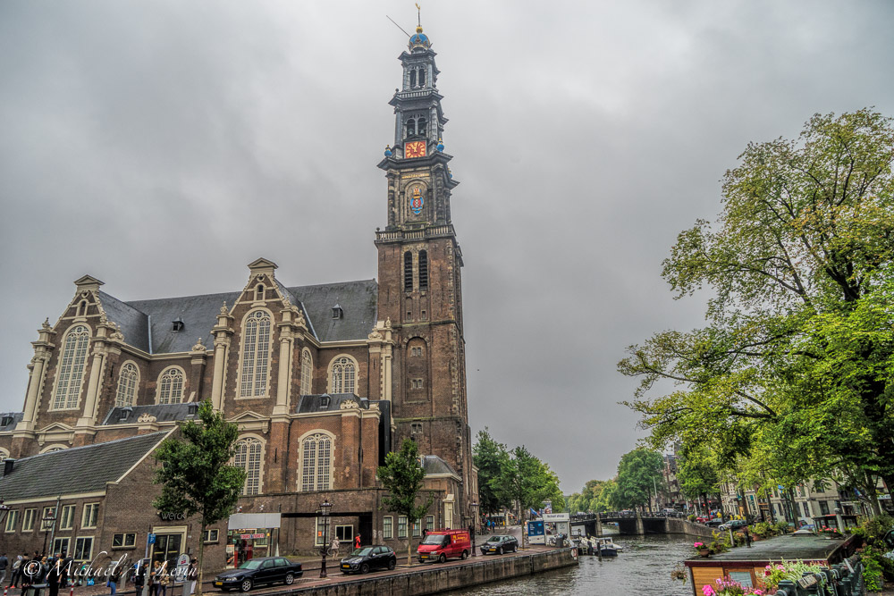 Westerkerk Protestant Church 1619-31 adjacent to Prinsengracht canal